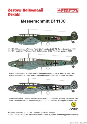 72001 Messerschmitt Bf 110C - 1939-41