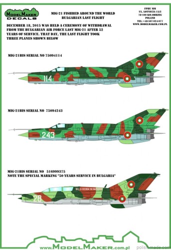 D48071 MiG-21 FISHBED around the Bulgarian last flight