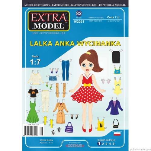 EX082 - 9/2021 - Lalka Anka Wycinanka - 1:7 model kartonowy