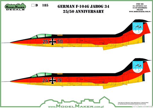 D72185 F-104 German JaboG 34 25/50 Aniversary