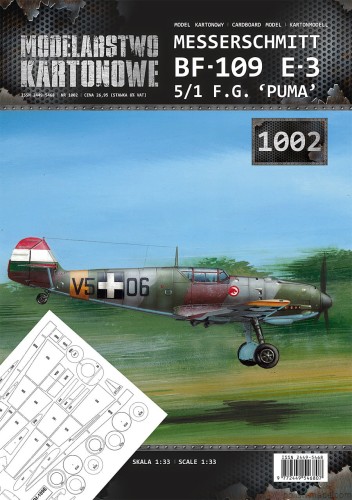 MK-1002 - Bf-109 E-3  5/1 F.G. 'PUMA' + wręgi - 1/33