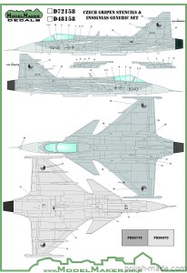 D72158 Czech Gripen Stencils & Insignias generic set