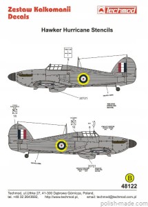 48122 Hawker Hurricane stencils