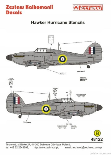 48122 Hawker Hurricane stencils