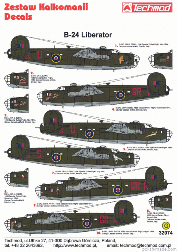 32074 B-24 Liberator - 1586 Samodzielna Eskadra do Zad.Spec. 1944