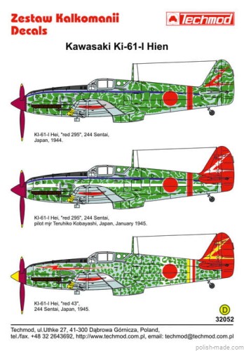 32052 Kawasaki Ki-61-I Hei Hien