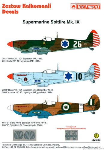 32043 Supermarine Spitfire Mk.IX - 1948-49 Izrael/Egipt