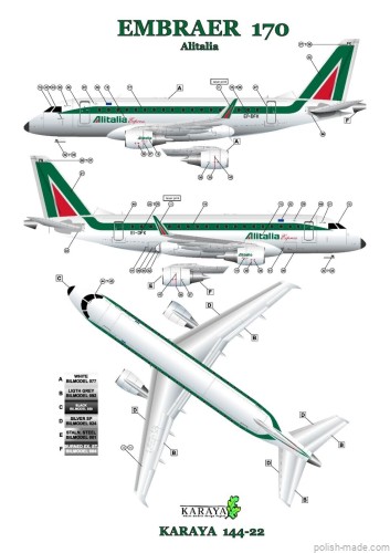 K- Embraer 170 Alitalia/Finnair - 1/144 
