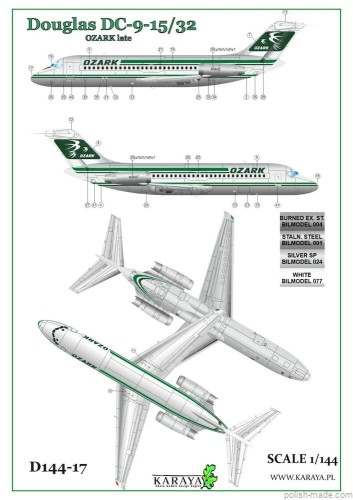 K - Douglas DC-9-15/32 OZARK late - 1/144