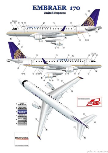 K- Embraer EMB170 US Airways Express / United Express - 1/144