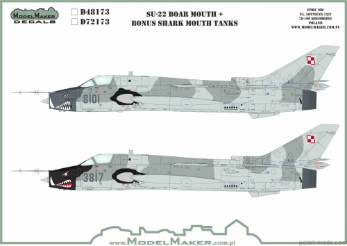 D72173 Su-22 Boar Mouth + bonus shark mouth tanks