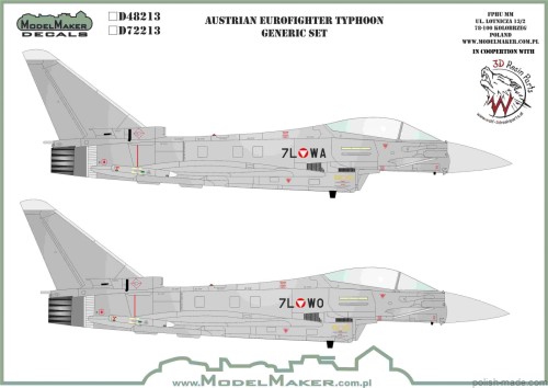 D72213 Austriacki Eurofighter Typhoon - zestaw ogólny