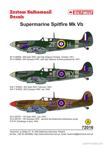 72016 Spitfire Mk VB - polskie dyw. 41-43'