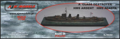 HMS 'ARDENT' / 'ACASTA' 'A' CLASS DESTROYER - 700-010 - 1/700