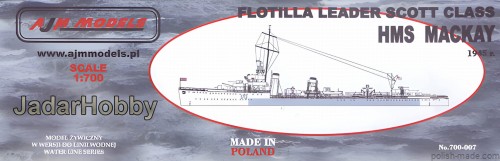 'HMS MACKAY '1942r Leader flotylii klasy SCOTT - 700-007 - 1/700