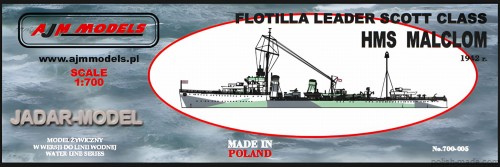 FLOTILLA LEADER SCOTT CLASS  'HMS MALCLOM' 1942r - 1/700