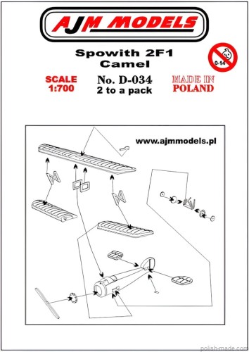 Sopwith 2F1 Camel (2 szt.) - D-034 - 1/700