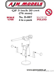 działo QF 3 calowe 20 cwt (76 mm) (2 szt.) - D-007 - 1/700