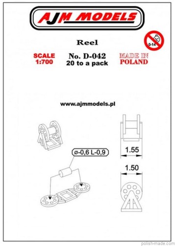Szpula o wymiarach 1.5 x 1.5 mm (20szt.) - D-042 - 1/700