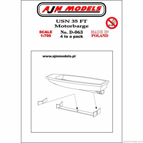 USN 35 Ft Motorbarge (4 szt.) - 1/700
