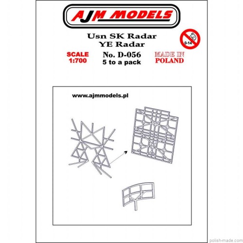 Usn SK Radar YE Radar (5 szt) - 1/700