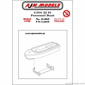 USN 22 Ft Personnel Boat (4 szt) - 1/700