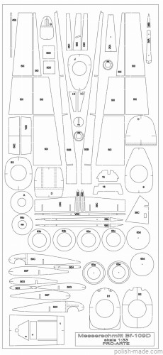 MK-L-17 - Bf-109 D wręgi  - 1/33