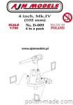 Armata morska 4-calowa Mk IV (4 szt.) - D-009 - 1/700