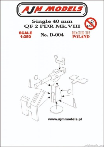 Single 40 mm QF 2 PDR Mk. VIII (2 szt.) - 1/350