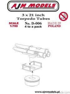 Wyrzutnie torpedowe 3x21 cala (4 szt) - 1/700