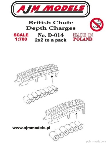 Zrzutnie bomb głębinowych (długie)(2x2 szt.) - 1/700