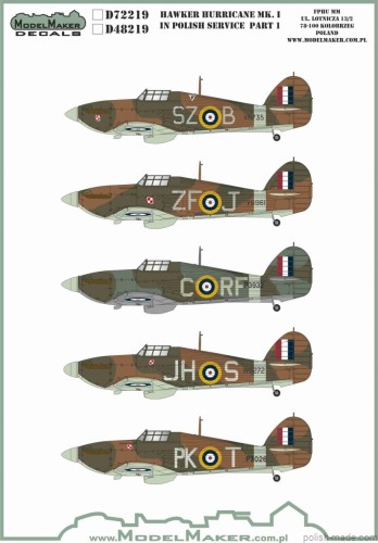 D72219 Hawker Hurricane Mk.I w Polskiej Służbie cz. 1