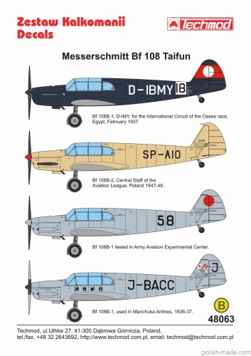 48063 Messerschmitt  Bf 108 Taifun - 1/48 