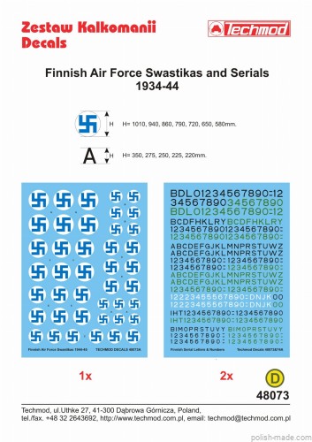 48073 Fińskie swastyki, litery i cyfry, 1934-44r. - 1/48