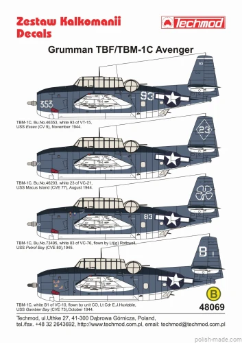 48069 Grumman TBF/TBM-1C Avenger - 1/48