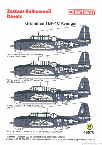 48070 Grumman TBF -1C Avenger - 1/48