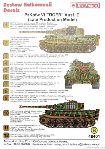 48401 PzKpfw VI "TIGER" Ausf. E (Late production model) - 1/48