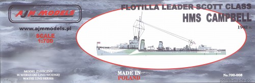 HMS 'CAMPBELL' Leader flotylii klasy SCOTT  - 700-008 - 1/700