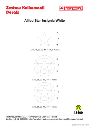 48409 Allied Star Insignia White 