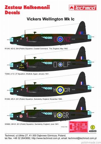 48809 Vickers Wellington Mk Ic - 1/48