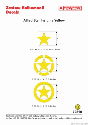 72810 Allied Star Insignia Yellow - 1/72