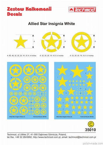 35010 Allied Star Insignia Yellow - 1/35