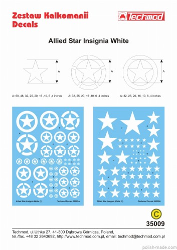 35009 Allied Star Insignia White - 1/35