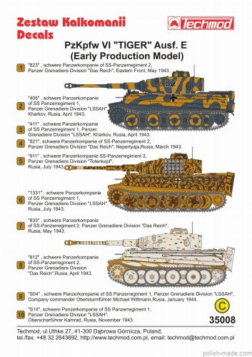 35008 PzKpfw VI "TIGER" Ausf. E (Early production model) - 1/35