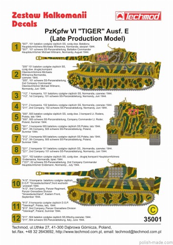 35001 PzKpfw VI "TIGER" Ausf. E (Late production model) - 1/35