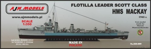 'HMS MACKAY '1942r Leader flotylii klasy SCOTT - 1/350