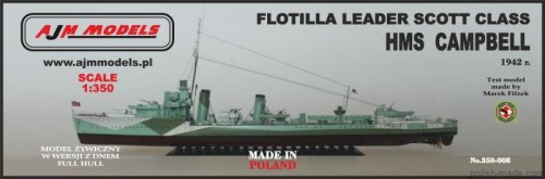 HMS 'CAMPBELL' Leader flotylii klasy SCOTT - 1/350