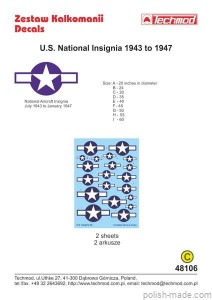 48106 U.S. insygnia narodowe - od 1943 do dziś r. - 1/48