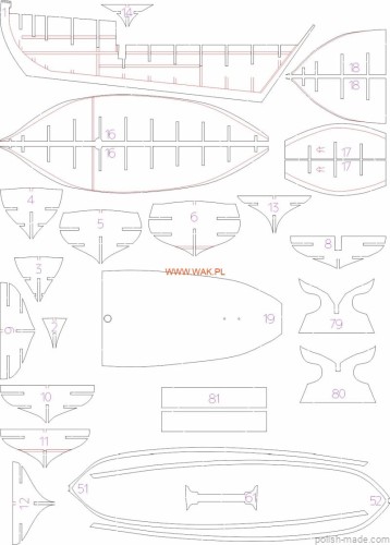 Galway Hooker - szkielet laser - 1/72