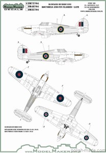 IM72704 Hawker Hurricane - Roundels and Fin Flashes - Late